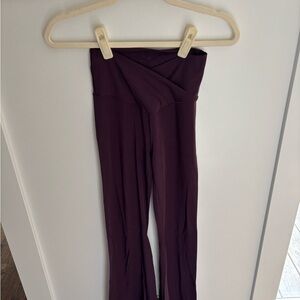 aerie Wide-Leg Fold-Over Waist Pants - Deep Plum